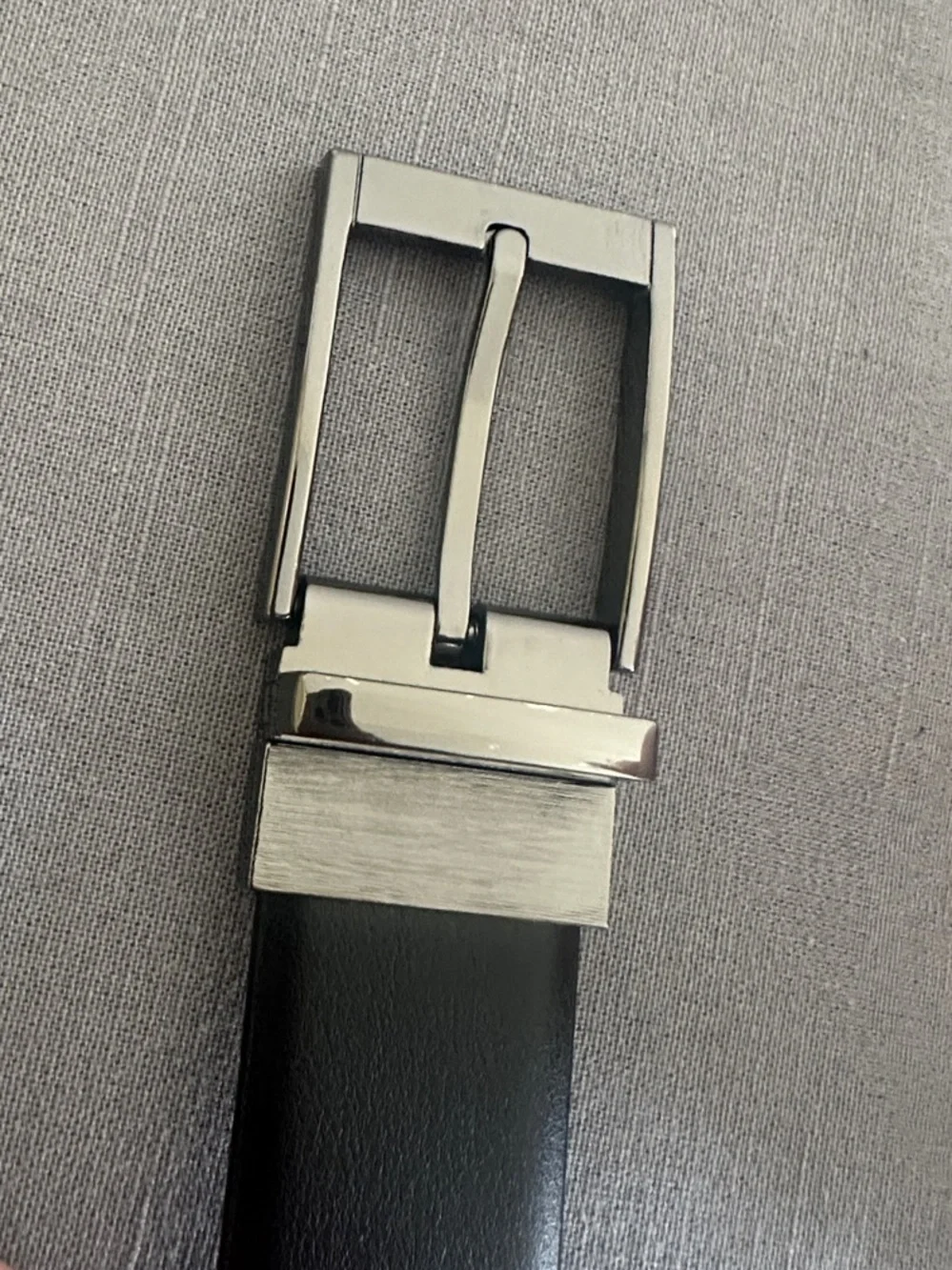 Sale- Men’s Black Leather Belt with Silver Buckle
